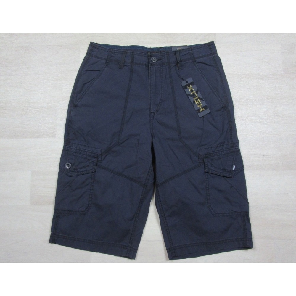 NWT Vintage Y2K Helix Cargo Shorts Men's (30) Cyber Goth Skater Long Inseam‎ NEW